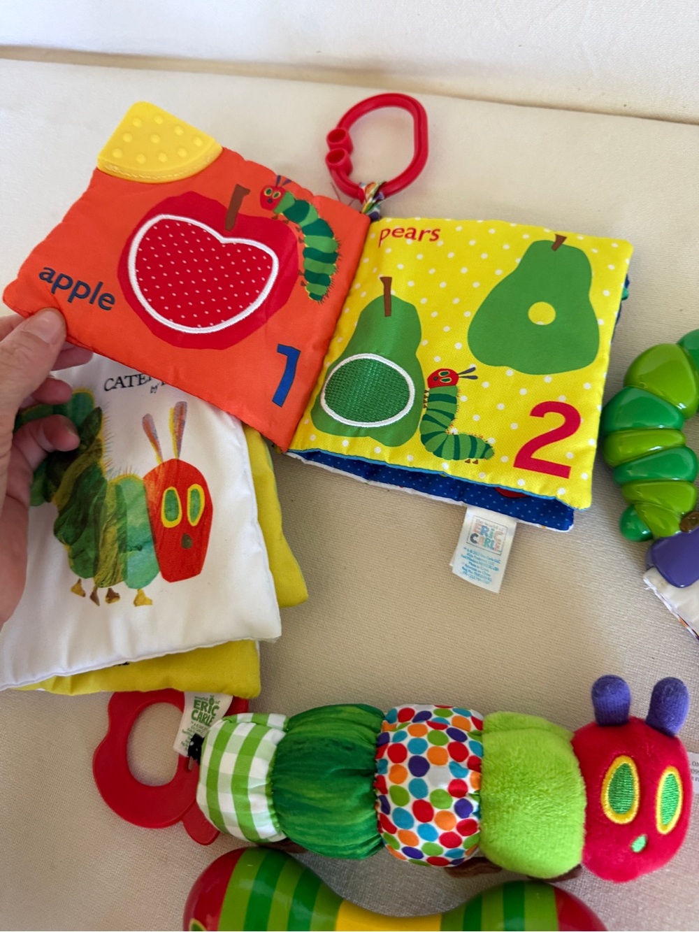 The Very Hungry Caterpillar 5 piece lot Baby soft book rattle toy tether toy - Picture 11 of 13